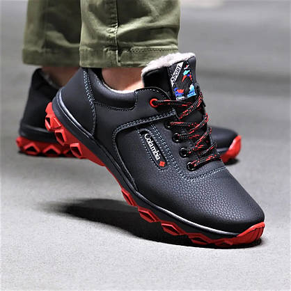 Кросівки ЗИМНІ Чоловічі Туфлі на хутрі Чорні Шкіряні (розміри: 40,41), фото 3