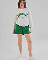 Стильные легкие женские зелёные шорты,летние качественные короткие молодежные шорты однотонные
