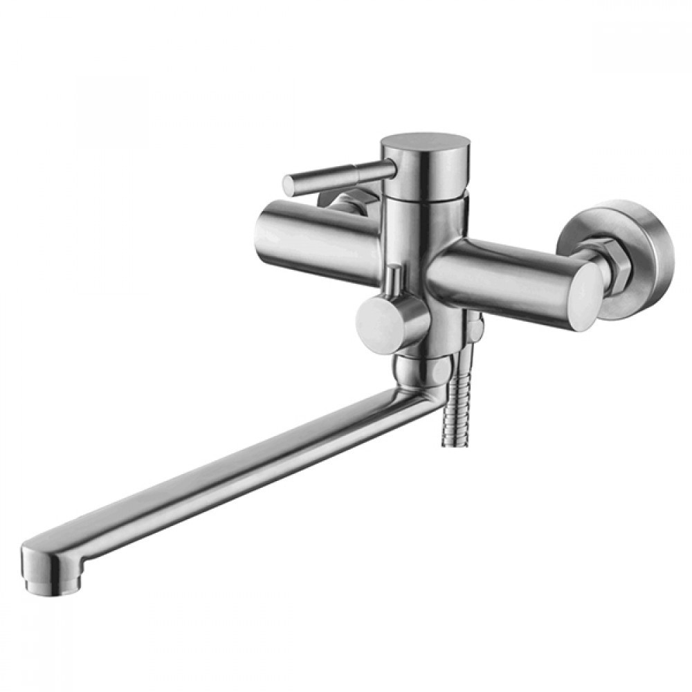 Змішувач для ванни Dante LM72205 з довгим виливом з нержавіючої сталі, хром