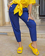 YB_Женские стильные укороченные джегинсы для классического, так и спортивного стиля батал Ар.244А390 Синий,