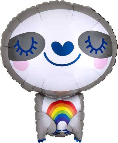 

A 19" Sloth With Rainbow Junior Shape. Фольгированный шар Ленивец с радугой. В УП, Разные цвета