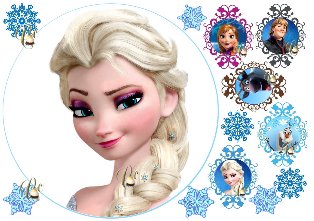 

Печать вафельной (рисовой) или сахарной картинки формат Холодное сердце на торт