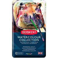 Карандаши цветные Derwent Watercolour Collection, акварельные 12 цв. в металл. коробке, (5028252097505)