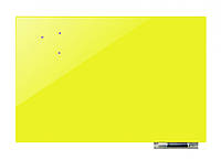 Доска магнитно-маркерная стеклянная GL5075, 50x75 Желтый , Lala.in.ua