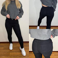 Жіночі джинси скінні 59/9/0043 чорні штани джегінси (42-44,46-48 розміри )