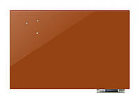 Дошка магнітно-маркерна скляна GL90120, 90x120 Помаранчево-коричневий, Lala.in.ua