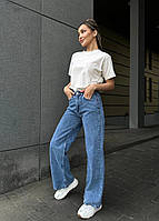 Жіночі брюки штани джинси Палаццо 0028 широкі кльош блакитні (27, 28, 29, 30, 31, 32, 33 розміри) Туреччина