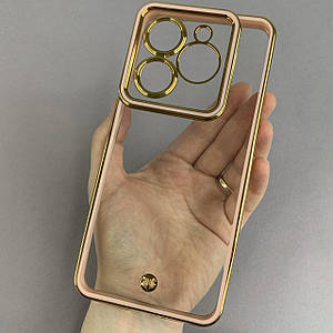 Чохол для Tecno POP 8 прозорий чохол з окантовкою на телефон техно поп 8 пудровий l9j