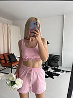 YB_Легкий женский летний костюм двойка (шорты + топ). Арт 069А250 Барби, 42/44