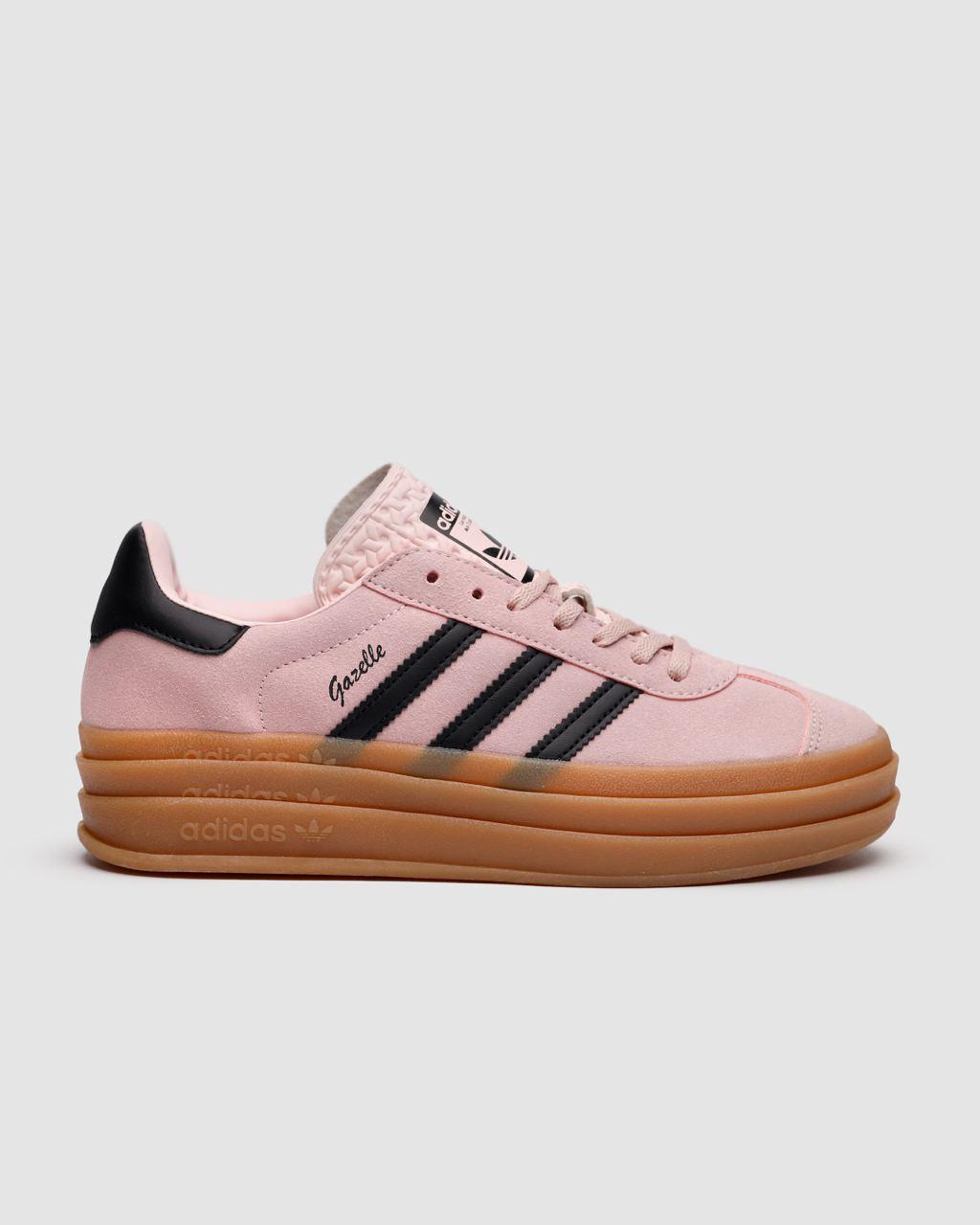 Жіночі кросівки Adidas Gazelle Bold Platform Pink/Black, фото 1