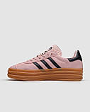 Жіночі кросівки Adidas Gazelle Bold Platform Pink/Black, фото 3