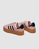 Жіночі кросівки Adidas Gazelle Bold Platform Pink/Black, фото 4