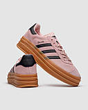 Жіночі кросівки Adidas Gazelle Bold Platform Pink/Black, фото 6