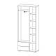 Дводверна розпашна вузька маленька шафа біла з дзеркалом 80 см для одягу в передпокій коридор Лаціо Сокме, фото 2
