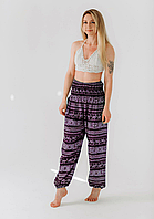 Восточные штаны с широкой резинкой Elephant Maroon RAO WEAR унисекс One Size рост 155-165 см темно-фиолетовый