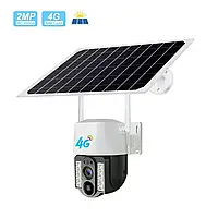 Камера видеонаблюдения с солнечной панелью и цифровым увеличением V-380 Pro 4 mp 360 градусов IP66 4G SIM hop