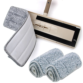 Комплект 2шт Запаска для швабри 32 х 11 см / Змінна насадка для плоскої швабри з мікрофібри