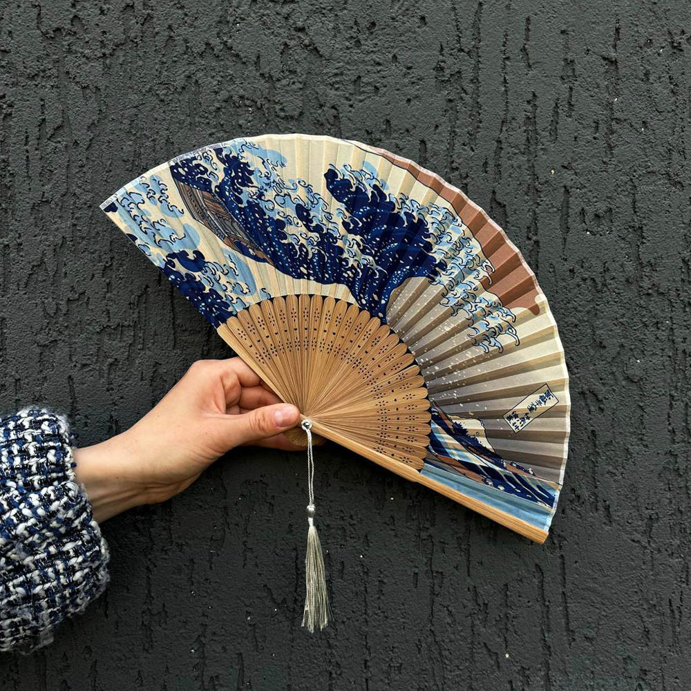 Віяло тканинне "Велика хвиля в Канагаві", фото 1