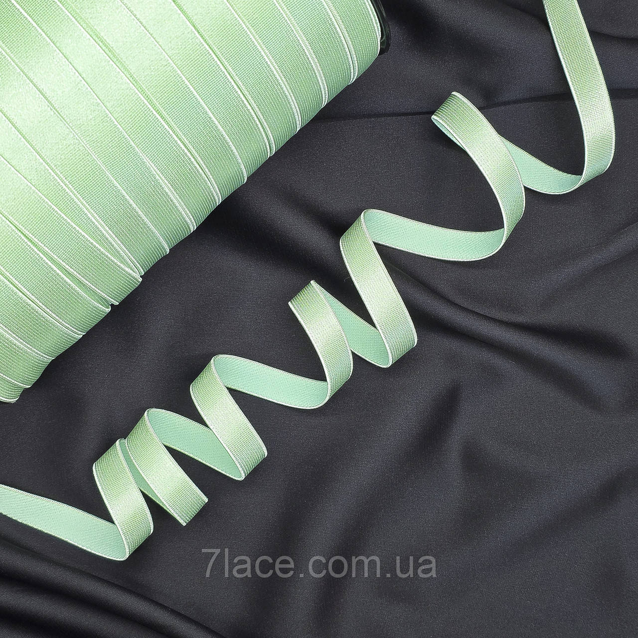 Бретельна гумка / ширина 1 см / колір м'ята / замовлення від 1 метра, фото 1