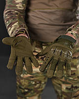 Тактичні рукавички Mechanix олива із сенсором, чоловічі військові штурмові рукавички захисні посилені для ссу