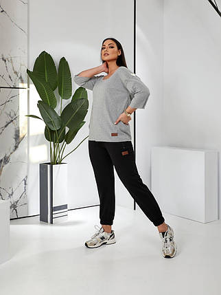 Жіночі штани спортивні з двонитки батал, фото 1