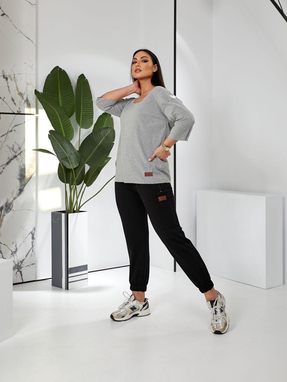 Жіночі штани спортивні з двонитки батал