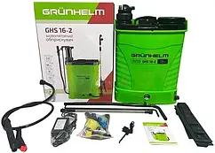 Обприскувач акумуляторний ранцевий 2 в 1 16л Grunhelm GHS -16-2 (8АН/12V, 2-4бар, 16л) 133072 ручний режим