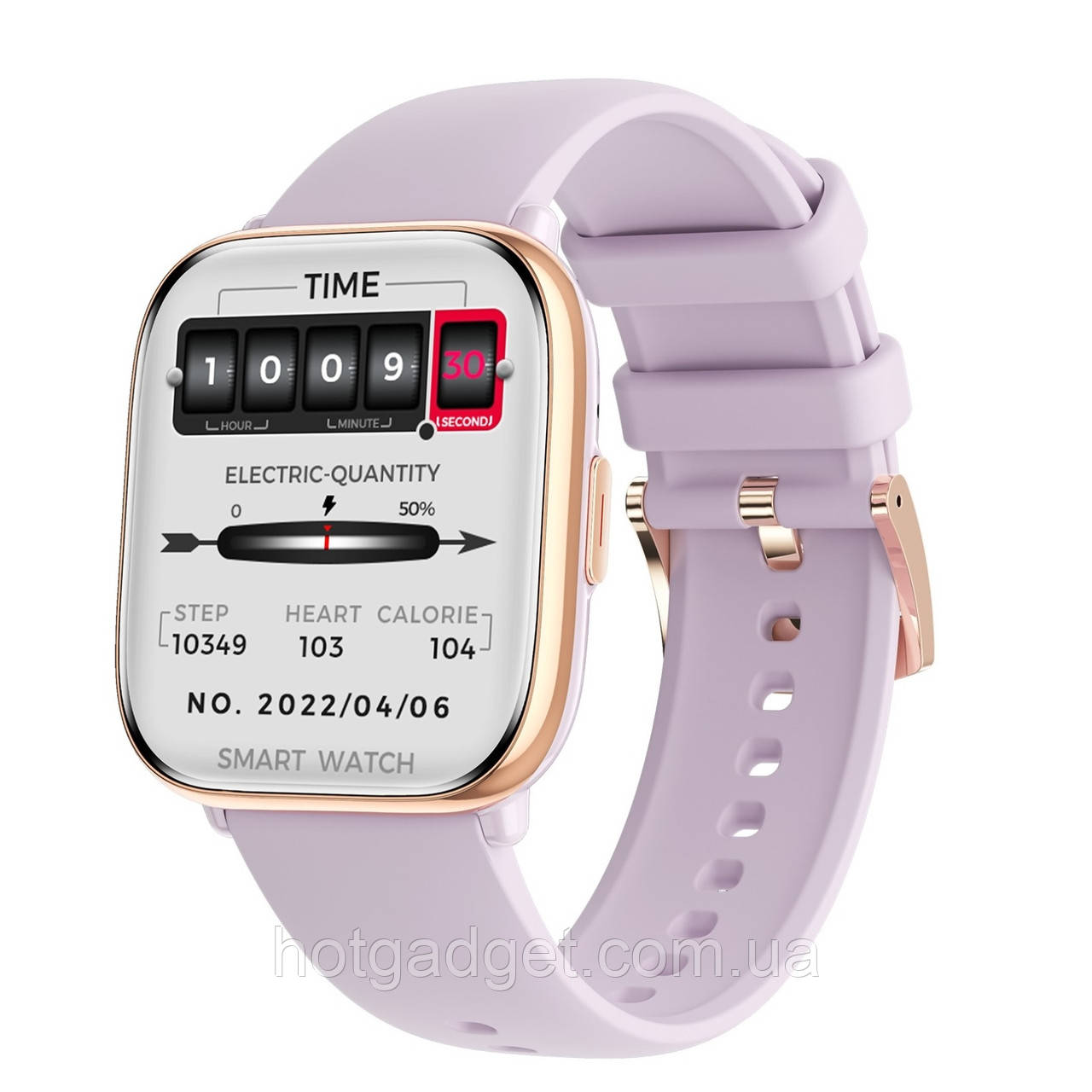 Жіночий смарт-годинник LEMFO HD12 Purple (дзвінки, тонометр, вимірюванням кисню в крові) AMOLED екран