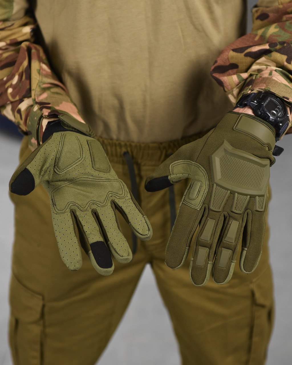 Тактические штурмовые перчатки Mechanix олива усиленная защита, мужские ...