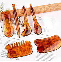 Набор скребков Гуа Ша для полного массажа тела, точек и структур