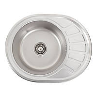 Кухонна мийка з нержавіючої сталі Platinum ДЕКОР 5745 (0,8/180 мм)