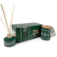 Набір з ароматичної свічки та аромапалочок Aroma Home XMASS BOX "Зимовий ліс" 150г + 100мл (836315)