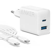 Зарядное устройство Anker PowerPort 312 - 20W USB-C USB-A + USB-C cable White (B2348G21) h