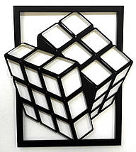 Панно 3D декоративне з об'ємом 15 мм для стін, Кубик рубік, 55 х 50 см, Чорний, фото 4