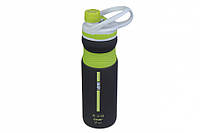 Пляшка для води спорт пластик чорно-зелена 700 мл Laprida 67-2939