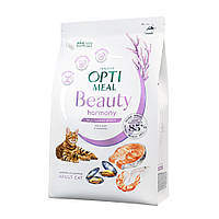 Сухий корм OPTIMEAL BEAUTY з заспокійливим ефектом для дорослих кішок із морепродуктами 4 кг