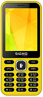 Кнопочный телефон с функцией PowerBank, мп3, блютузом и мощной батареей Sigma X-Style 31Power Yellow