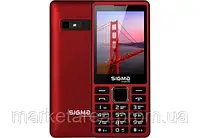 Кнопочный телефон с большим дисплеем и фонариком на 2 sim Sigma X-Style 36 Point Red