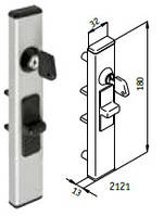 Ручка-засувка зовнішня з замком 2121