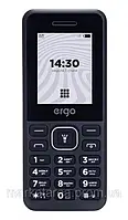 Кнопковий телефон бюджетний з ліхтариком на 2 сім карти ERGO B181 Base DS Black