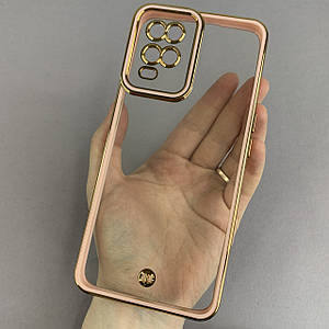 Чохол для Oppo A54 прозорий чохол з окантовкою на телефон оппо а54 пудровий l9j