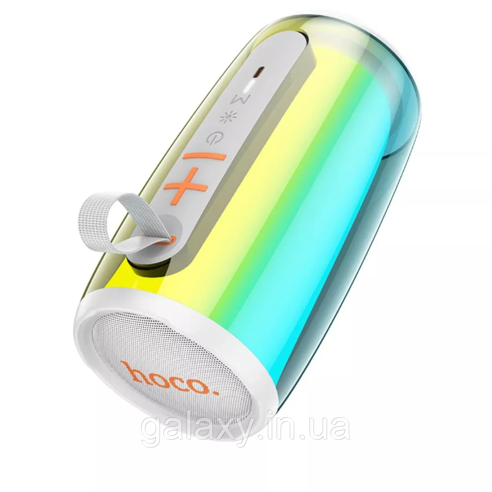 Колонка Hoco Bluetooth 10W 2400mAh RGB-подсветка портативная акустика HC18 Jumper White