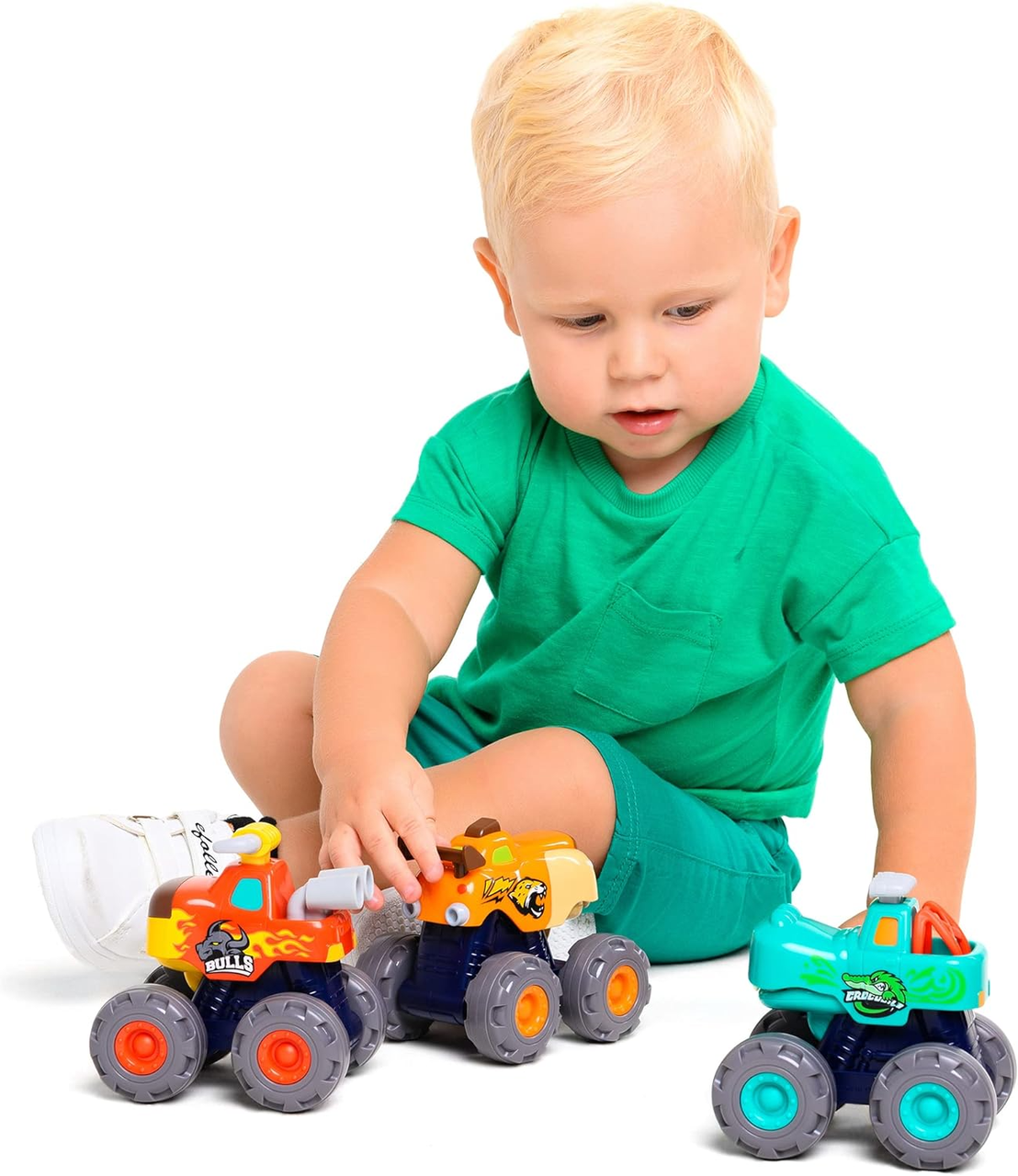 Набір машинок Moon Toy монстр-трак 3 різні машинки на фрикційному двигуні для хлопчика