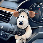 М'яка іграшка в авто на кермо собачка в окулярах, фото 9