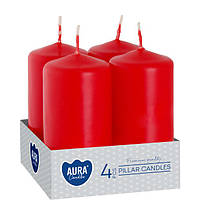 Набор свечей 4шт. цилиндр Bispol AURA Candles Красный (sw40/80-030) Im_150
