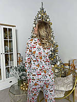 Домашняя женская пижама COSY с начесом Рождество серая Im_950