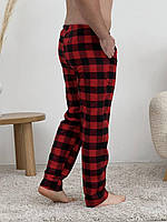 Мужские брюки пижамные COSY в клетку красно/черные Im_750