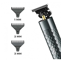 Профессиональная машинка для стрижки волос, бороды, усов триммер VGR V-077 с насадками и LED экраном Im_485