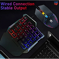 Комплект ігровий 2в1 одноручна клавіатура + миша з підсвіткою 198I G506 Im_440