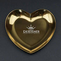 Металлический лоток для хранения инструментов Designer Сердце (9.3х9,3 см) Gold